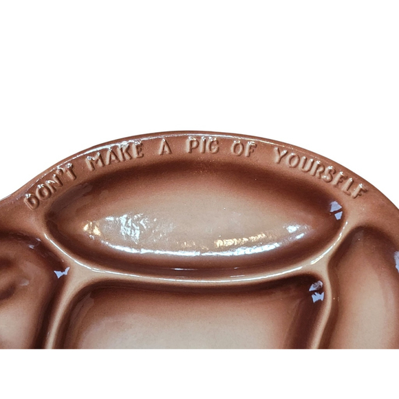 Vintage Pig Serving Platter "Dont Make A Pig Of Yourself" 14.5"x9.5" - Picture 4 of 4
